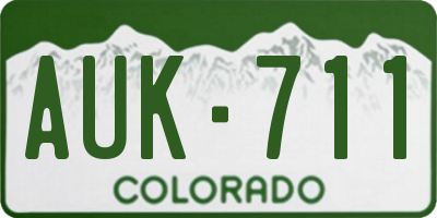 CO license plate AUK711