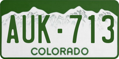 CO license plate AUK713