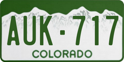 CO license plate AUK717