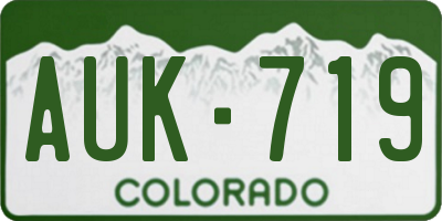 CO license plate AUK719