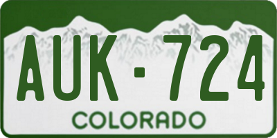 CO license plate AUK724