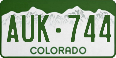CO license plate AUK744