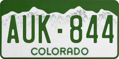 CO license plate AUK844