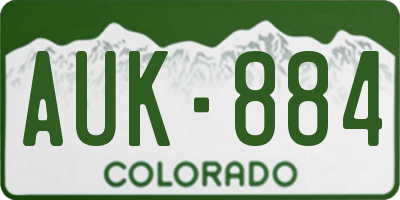 CO license plate AUK884