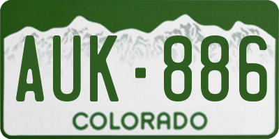 CO license plate AUK886