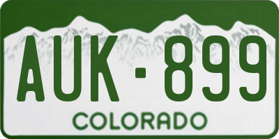 CO license plate AUK899