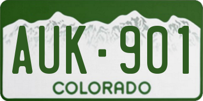 CO license plate AUK901