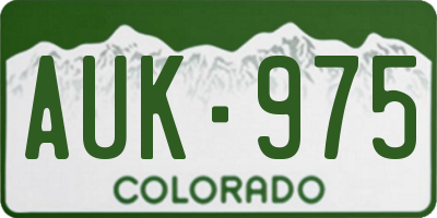 CO license plate AUK975