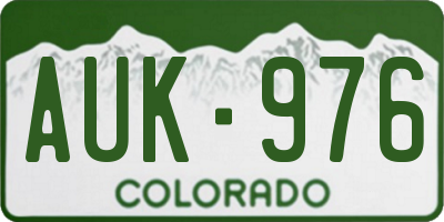 CO license plate AUK976