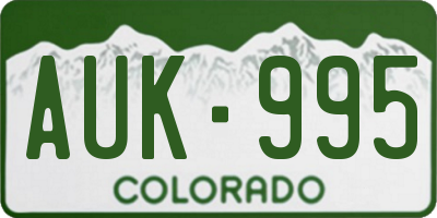 CO license plate AUK995