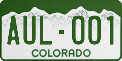 CO license plate AUL001