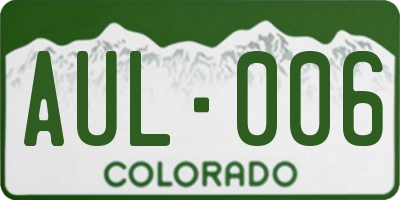 CO license plate AUL006