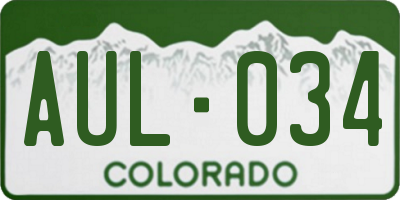 CO license plate AUL034