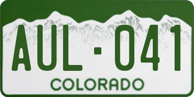CO license plate AUL041