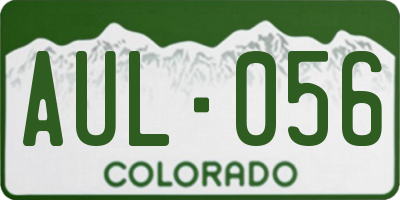 CO license plate AUL056