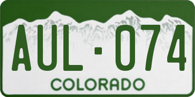 CO license plate AUL074