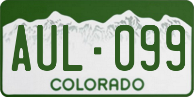 CO license plate AUL099