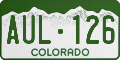 CO license plate AUL126