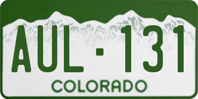 CO license plate AUL131