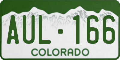 CO license plate AUL166