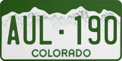 CO license plate AUL190