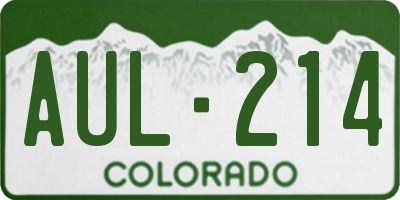 CO license plate AUL214