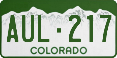 CO license plate AUL217