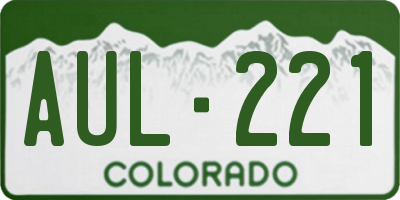 CO license plate AUL221