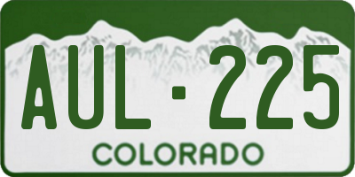 CO license plate AUL225