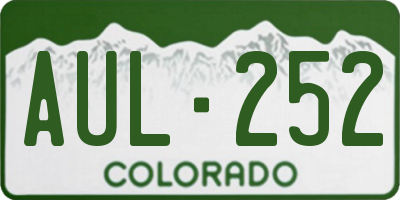 CO license plate AUL252