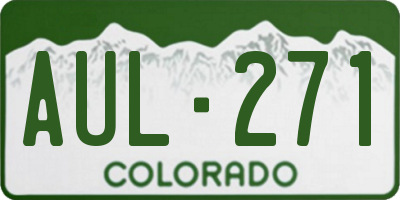 CO license plate AUL271