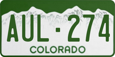 CO license plate AUL274