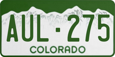 CO license plate AUL275