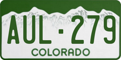 CO license plate AUL279