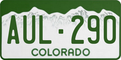 CO license plate AUL290