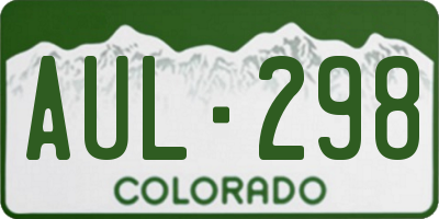 CO license plate AUL298