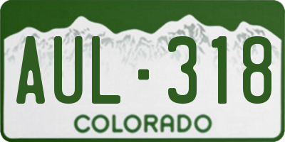 CO license plate AUL318