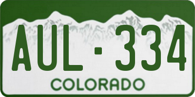 CO license plate AUL334