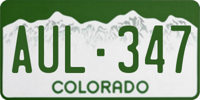 CO license plate AUL347