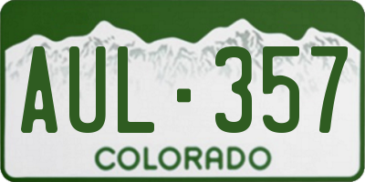 CO license plate AUL357
