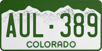 CO license plate AUL389