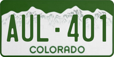 CO license plate AUL401