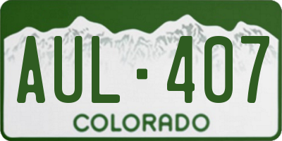 CO license plate AUL407
