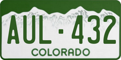 CO license plate AUL432