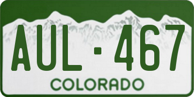 CO license plate AUL467