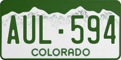 CO license plate AUL594