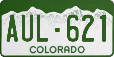 CO license plate AUL621