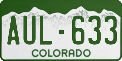 CO license plate AUL633