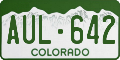 CO license plate AUL642