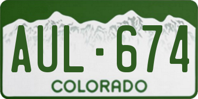 CO license plate AUL674